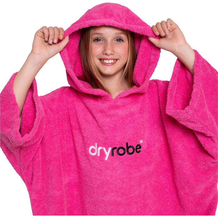 2024 Dryrobe Bambino Asciugamano Con Cappuccio In Cotone Biologico Cambio Robe V3 V3OCT - Pink